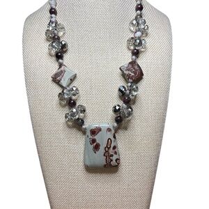 Artisan Made Dendritic Jasper  Statement Necklace.